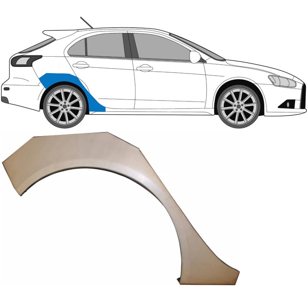 MITSUBISHI LANCER 2007- HATCHBACK REAR WHEEL ARCH REPAIR PANEL WING / RIGHT RH