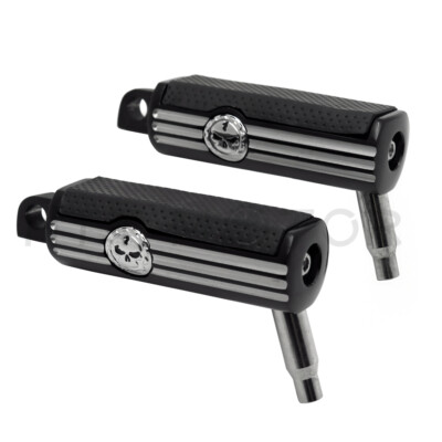 Defiance Foot Pegs Rest Gear Skull For Harley Touring Male Peg Mount FL