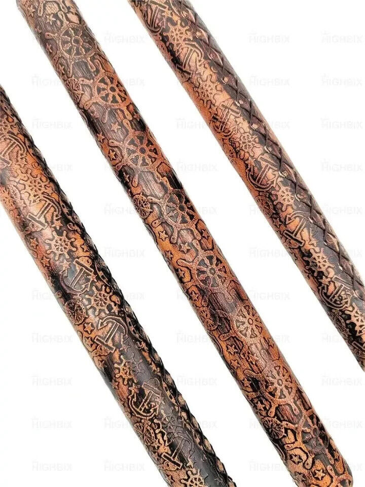 Handmade Walking Hand Cane Stick Designer Leather Raped Walking Stick