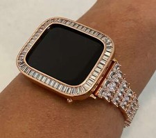 Custom Rose Gold Apple Watch Band Women 38-45mm or Baguette Apple Watch Cover