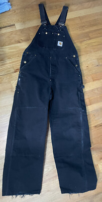 Carhartt R01 BLK オーバーオール 38×30 ブラック