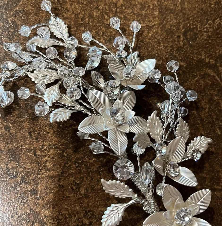 Crystal Floral Wedding Hairpiece - Image 2 of 4