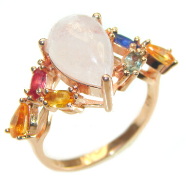 Morganite Ring 18K Rose Gold Over Sterling Silver Pink Pear, size