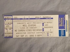 9-14-02 2002 NEIL DIAMOND Vtg Concert Ticket Stub Worcester Centrum Centre