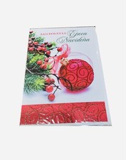 Spanish Christmas Card Tarjeta Navideña De Felicitaciones  8” X 5”