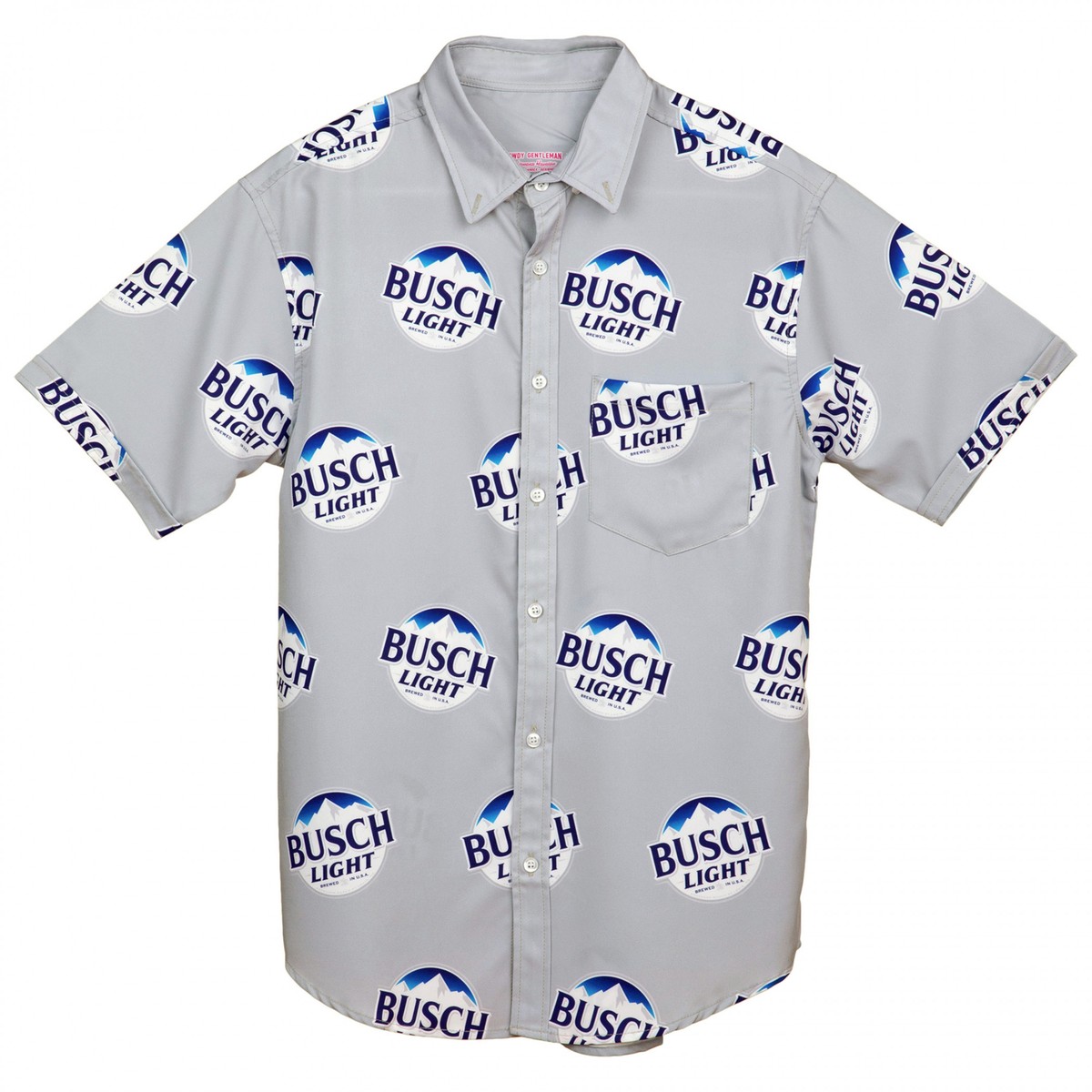 Busch Light All Over Print Button Down Hawaiian Shirt Grey | eBay