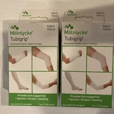 SZ F Natural Molnlycke TUBIGRIP ~ Elasticated Tubular Support Bandage [2 count]