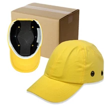20 Yellow Baseball Bump Caps - Lightweight Safety hard hat head protection Caps