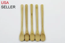 Bamboo Tea Spoon Set of 5 -  Wooden Teaspoons 100% Natural Organic Utensils