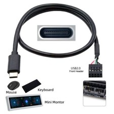 USB 2.0 Front Panel Header 10Pin to USB C Mainboard Header Data Extension Cable