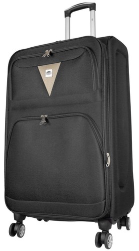 Nylon Trolley Rollkoffer Dehnfalte 360° Rollen Menorca Schwarz M L XL oder Set - Bild 3 von 15