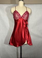 FREDERICKS Of HOLLYWOOD Sz L NEW Chemise Satin Lace Slip Dress Nightie Coquette