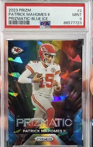 2023 Prizm Patrick Mahomes Prizmatic – Blue Ice PSA 9 -  /99