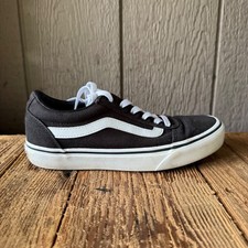 Vans Ward Low Top Sneakers Black White Canvas Skate Shoes Womens 7 751505