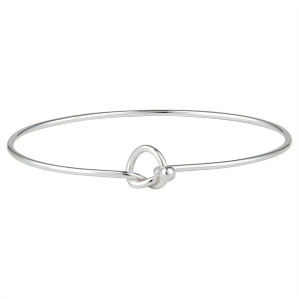 Silverly Silber Poliert Freundschaft Knoten Haken Druckschliese Armband-image