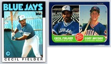 Cecil Fielder RC Lot x2 1986 Topps & Fleer w/ Cory Snyder Toronto Blue Jays POOR