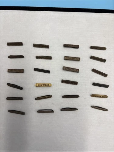 Military Vintage 24 MINI BARS SLIDES Mixed, WW2, Insignia, Pins, Campaigns L650