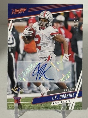 J.K. DOBBINS 2020 PANINI PRESTIGE #244 AUTO  6/25 RC  SHIPS SAME DAY D229