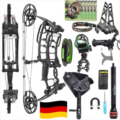 Bogenschießen Mini Compound Bogen Set 40-65lbs Dual Use Stahlkugel Jagdbogen DE