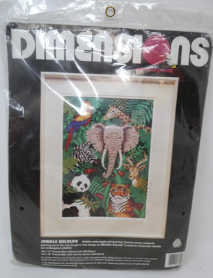 NEW Dimensions Needlepoint Kit JUNGLE WILDLIFE #2395 SEALED FREE SHIPPING