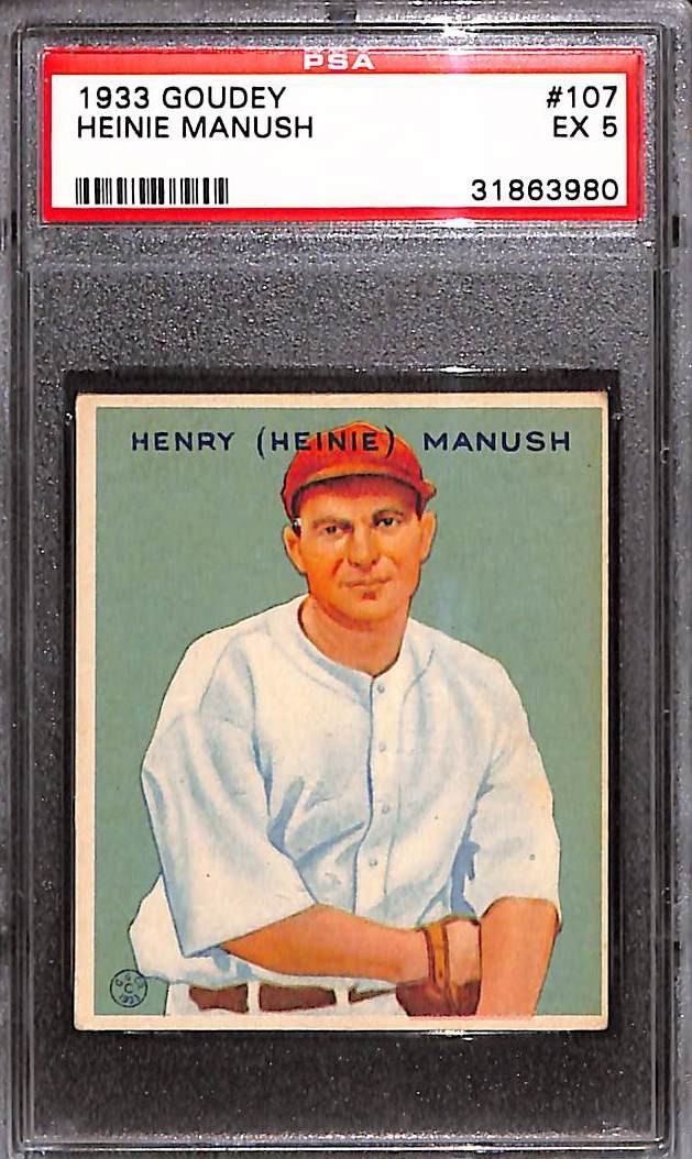 1933 Goudey #107 Heine Manush PSA 5 EX 31863980 view 1