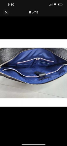 Cole Haan American Airlines Black Leather Attache Slim Briefcase Laptop Bag - Picture 8 of 8