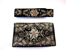 Vintage Made in India SMALL Black VELVET PURSE With SILVER Embroidery