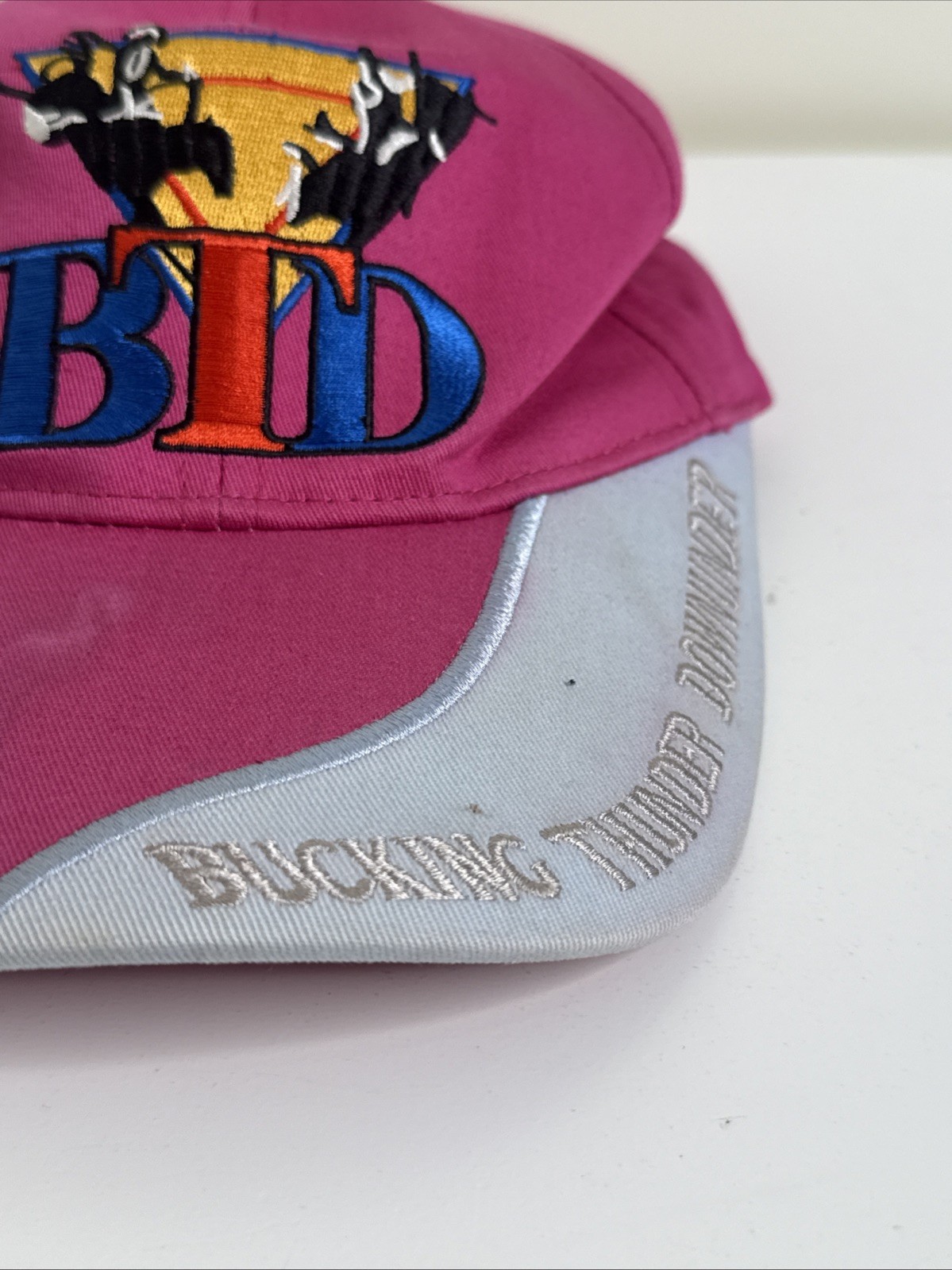 Vintage Cap Bucking Thunder Down Under Brigalow Pink Aged Hat image 2