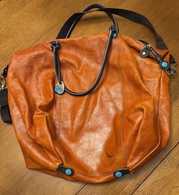 Dooney Bourke + Gabs Vtg Tote Hand Bag Leather Burnt Orange Extremely Rare VHTF