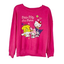 Hello Kitty and Friends Cozy Graphic Sweatshirt M Pink Lounge Casual EUC B50