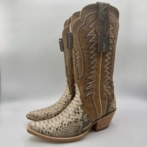 Bottes Cowboy Western Pointues Taille 7 En Vrai Python Exotique - Peau De Serpent Authentique - Fabriqué Au Mexique