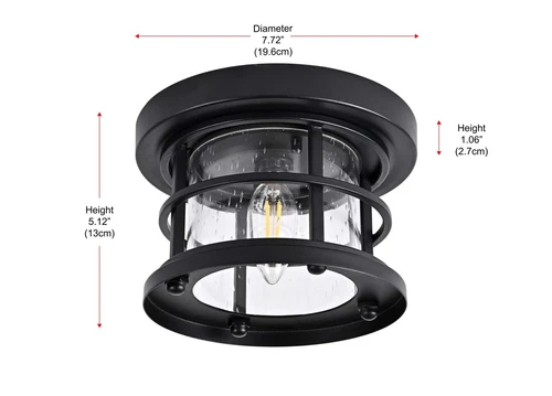 Elegant Lighting Carla 8" Outdoor Flush Mount in Black - Picture 8 of 8