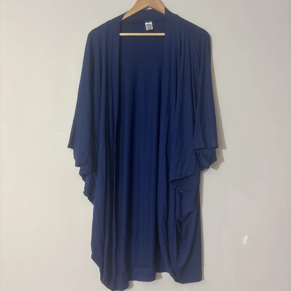 Exoticathletica Jersey Midi Kimono Top Sz XXL Navy Blue Cover Up Yoga Athleisure
