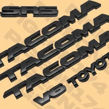 6PC Door Emblem Overlay Kit For 2005-2015 Tacoma SR5 V6 Tailgate Blackout Badge