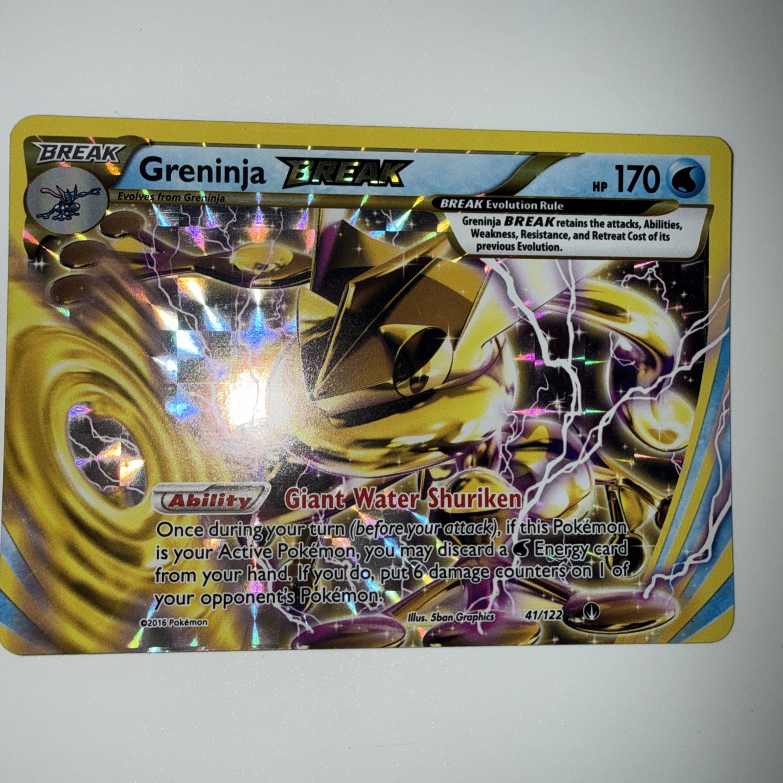 Greninja BREAK 41/122 BREAK Rare BREAKpoint Pokemon Holo Near Mint
