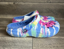 Crocs Classic Tie-Dye Lined Fuzz Clog Blue 206341-4SO Mens Womens NWT