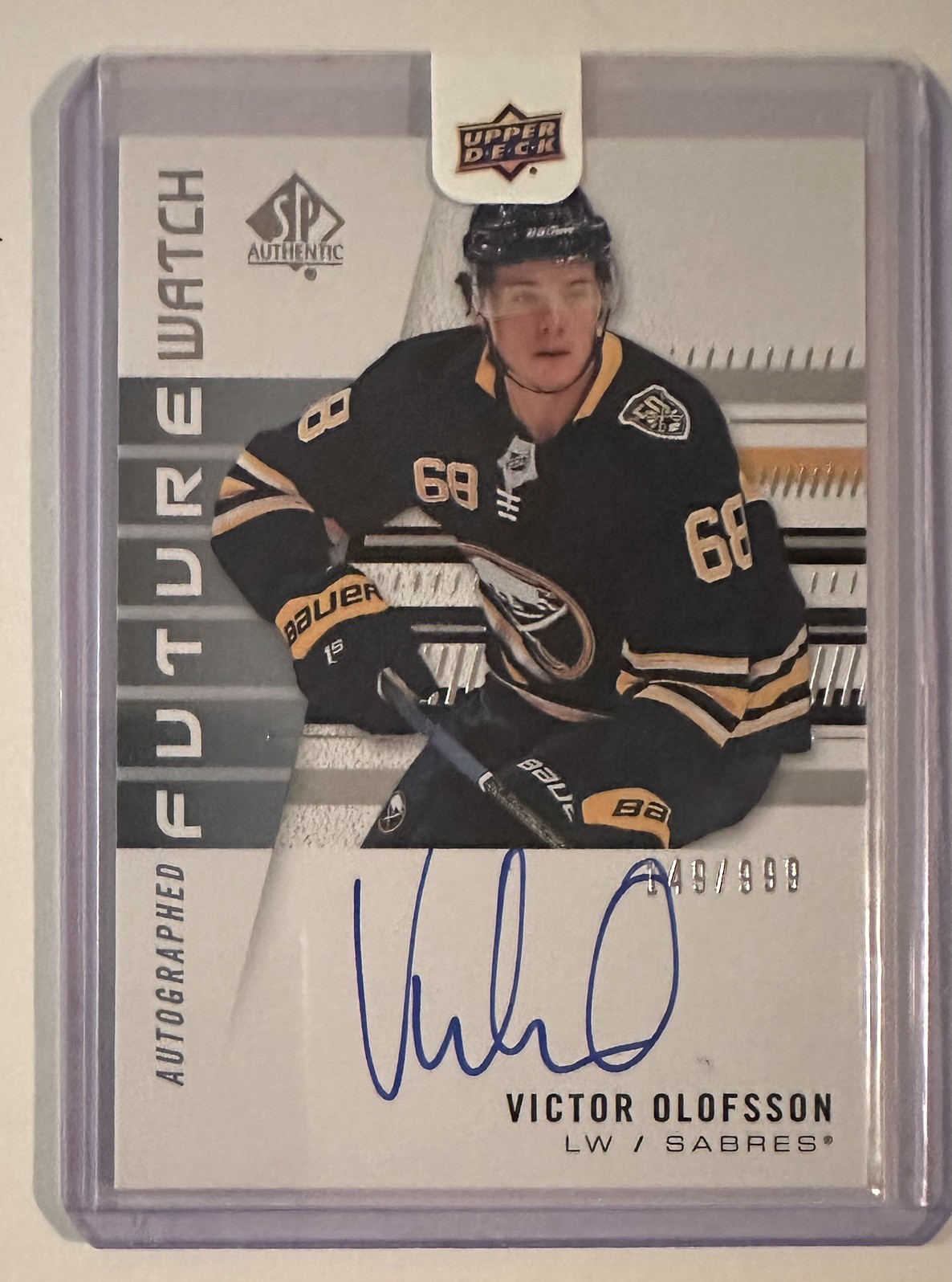 2019-20 SP Authentic Future Watch Auto 149/999 Victor Olofsson Buffalo Sabres