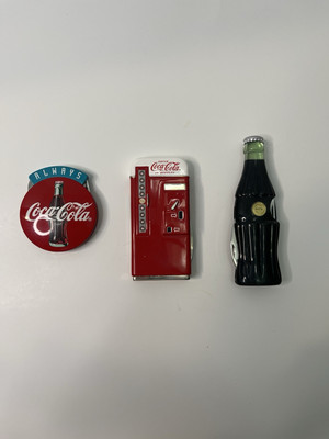 Franklin Mint Coca-Cola Collector Knives Set of 3 w/Case