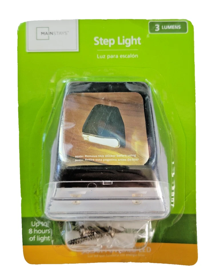 Mainstays Luz LED de Cubierta o Cerca con Energía Solar, Lote de Tres, 8 Horas de Luz Foto 2 de 4