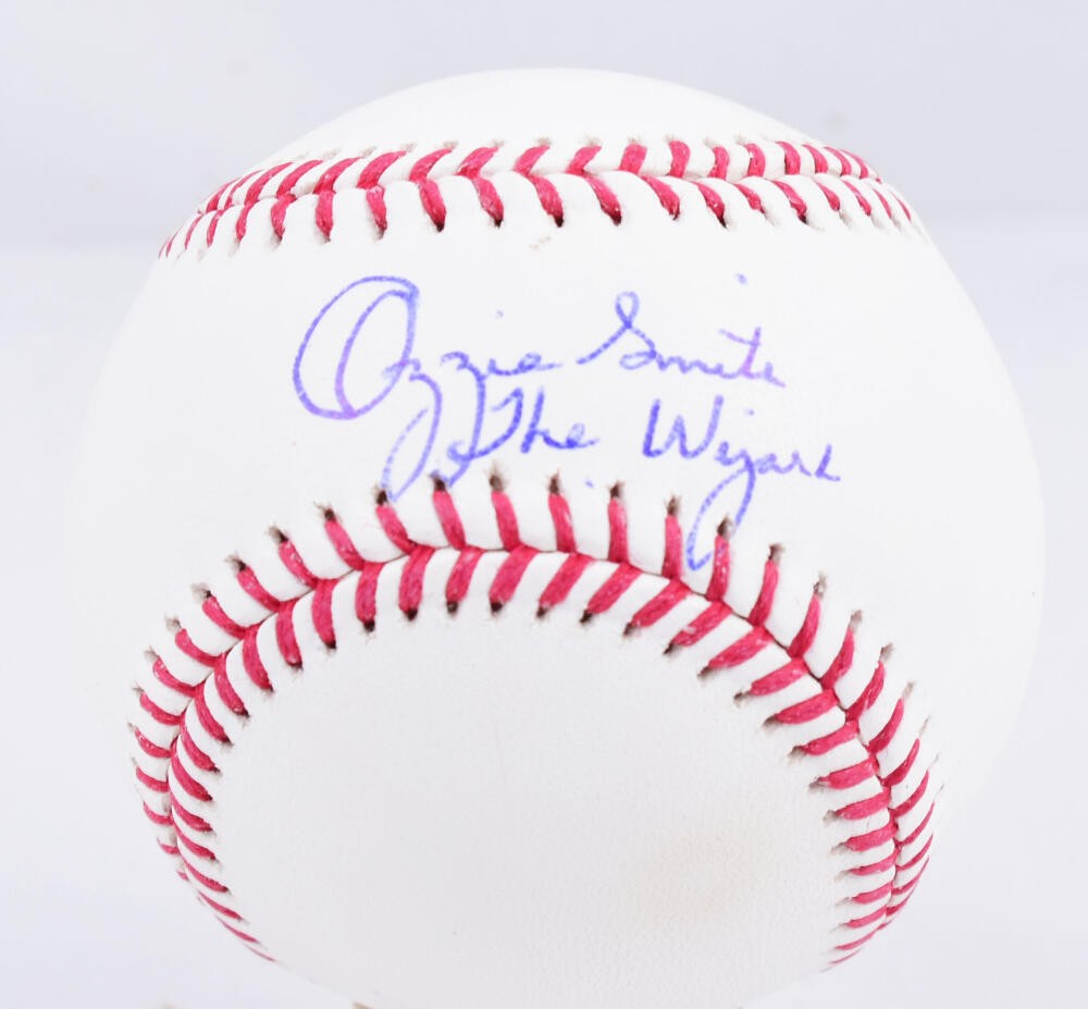 Ozzie Smith Autographed Signed St. Louis Cardinals OML Baseball w/The Wizard - Fanatics *Blue 