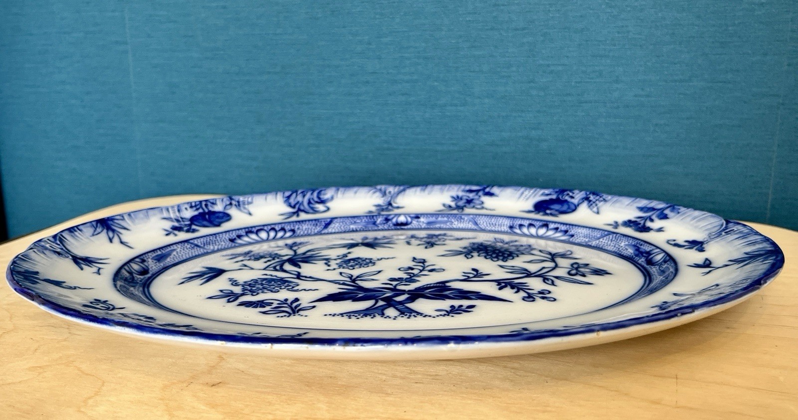Villeroy & Boch Blue Onion Oval Charger Platter 35.5cm Antique 1930s image 3