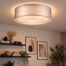Lampe De Plafond Abat-Jour En Tissu Gris DM 40Cm Lampe De Couloir