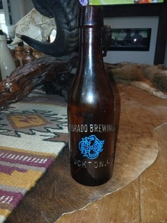 Antique El Dorado Brewing Co Brown Beer Bottle Stockton California