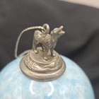 Bradford Editions Black Knight Wolf Blue Marbled Ball Hanging Ornament 1997 — photo 2