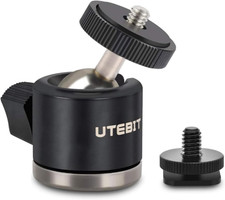 Mini Ball Head, Tripod Head with 1/4" Hot Shoe, 360  Rotatable Ball Heads Camera