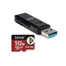 Lexar 512GB PLAY PRO microSDXC Express Memory Card with Card Reader Bundle
