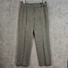 Ann Taylor LOFT Grey Wool Blend Buckle Waist Cuffed Dress Pants Ann Fit Size 4