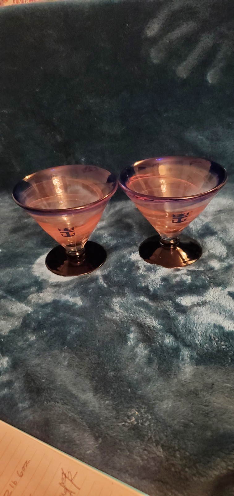 Kosta Boda Royal Caribbean Martini Glassea X2