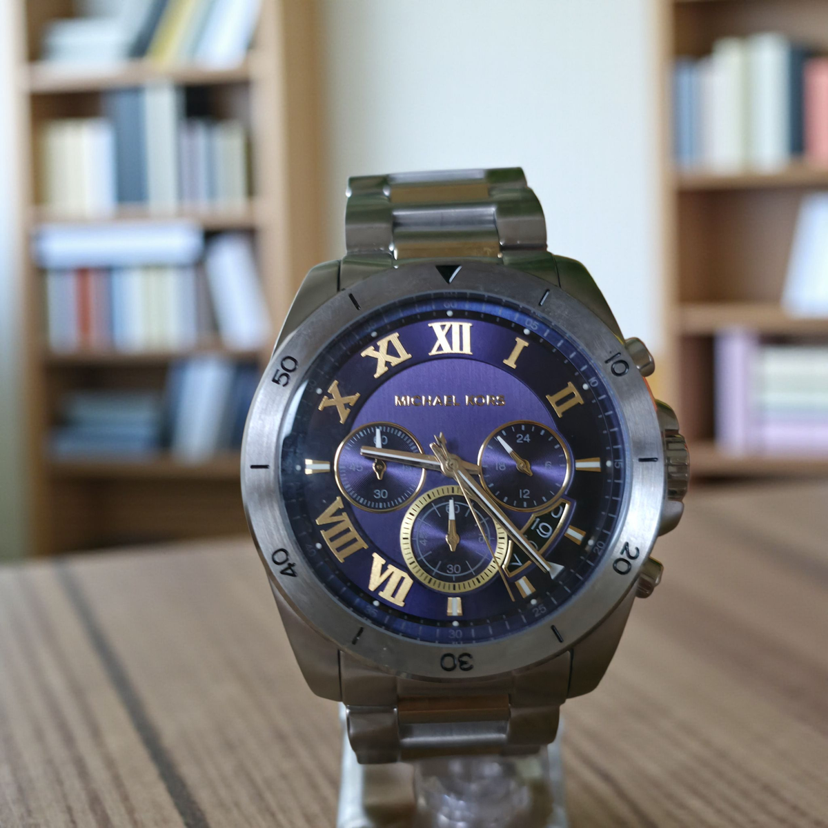 Michael Kors MK 8437 Mens Brecken Blue Chronograph Watch | eBay