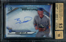 2020 Bowman Chrome Rookie Prime Signatures Bobby Witt Jr /50- (2) Sub 10 Grades